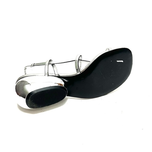 SIMON MILLER | Silver leather strappy chrome heel Moderno Sandal Pumps NWOT - Picture 8 of 8